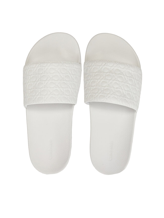 Calvin Klein Παντόφλες Calvin Klein Slide Saff Mono HW0HW02106 Λευκό