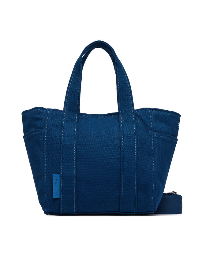 Calvin Klein Handtasche Calvin Klein Webbing Strap Canvas Small Tote LV04F3384G Blau