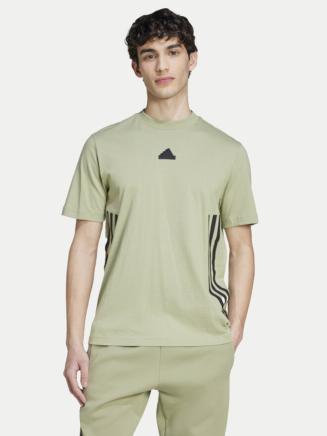 adidas adidas Marškinėliai Future Icons 3-Stripes IY7736 Žalia Regular Fit