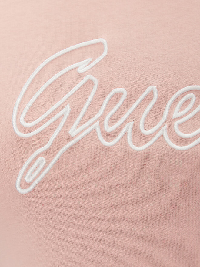 Guess Guess Marškinėliai V5GI02 K9RM1 Rožinė Slim Fit