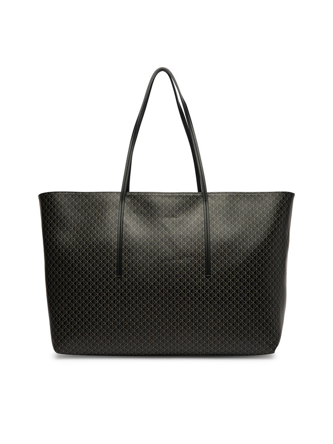 Calvin Klein Handtasche Calvin Klein Emblem Aop Large Tote W/ Pouch LV04F3364G Schwarz