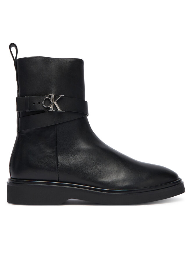 Calvin Klein Aulinukai Calvin Klein Ankle Boot W/ Metal Logo HW0HW02663 Juoda