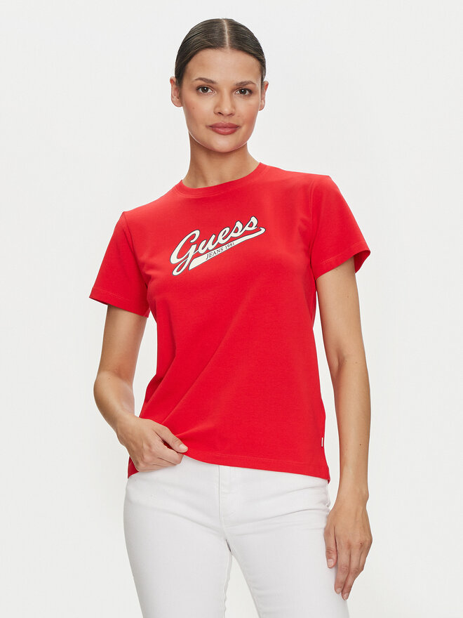 Guess Jeans Guess Jeans Marškinėliai W4YI13 J1314 Raudona Regular Fit