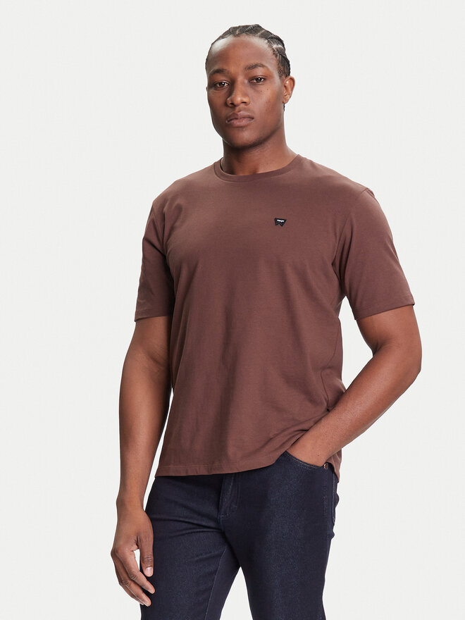 Wrangler Wrangler Camiseta Sign Off 112371484 Marrón Regular Fit