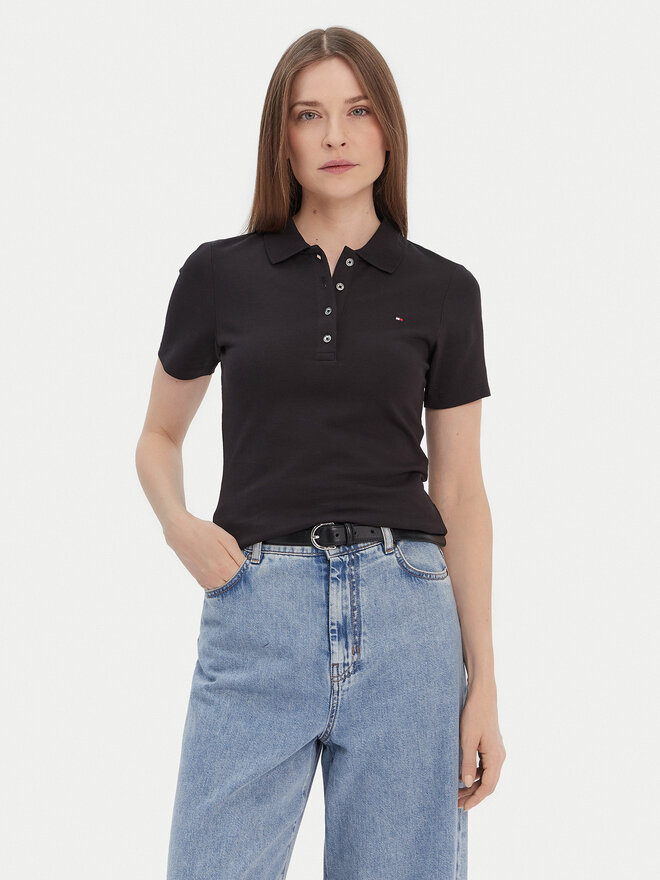 Tommy Hilfiger Tommy Hilfiger Poloshirt 1985 WW0WW42047 Schwarz Slim Fit