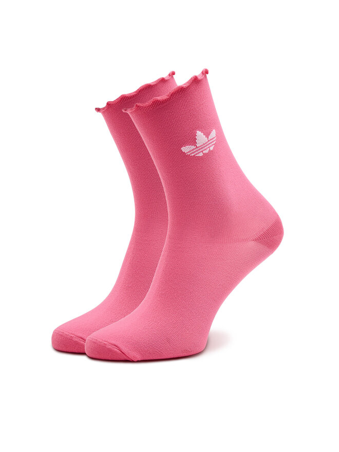 adidas Set de 2 perechi de șosete lungi de damă adidas Semi-Sheer Ruffle IX7650 Roz