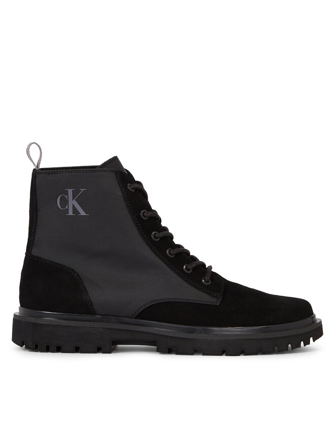 Calvin Klein Jeans Schnürschuhe Calvin Klein Jeans Eva Mid Laceup Lth Boot Hiking YM0YM00842 Schwarz