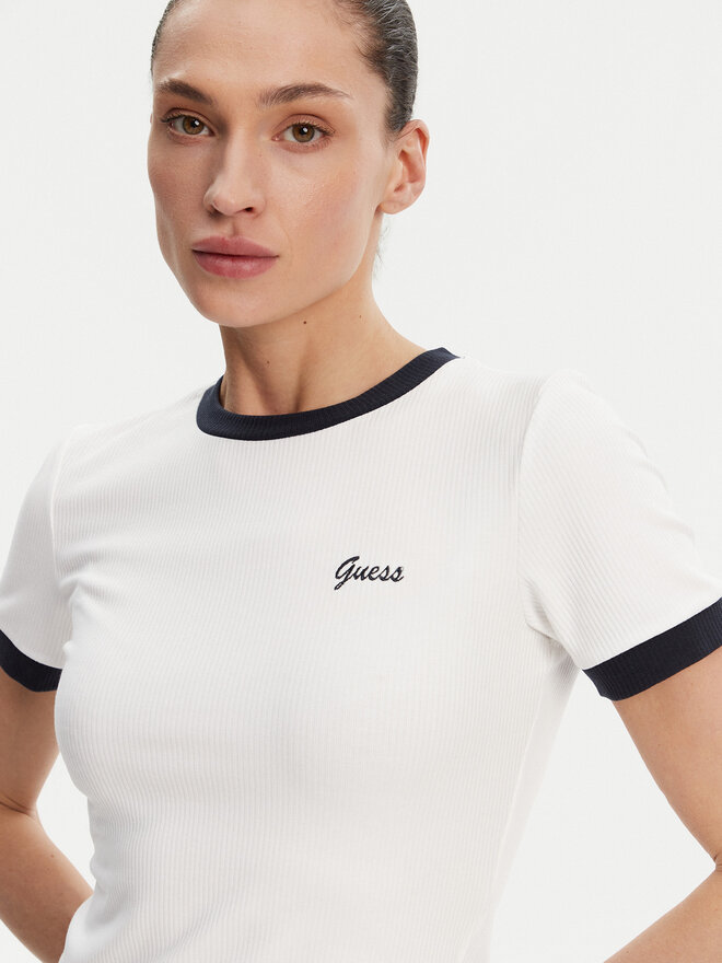 Guess Guess Marškinėliai V5GP08 KCRN2 Balta Regular Fit