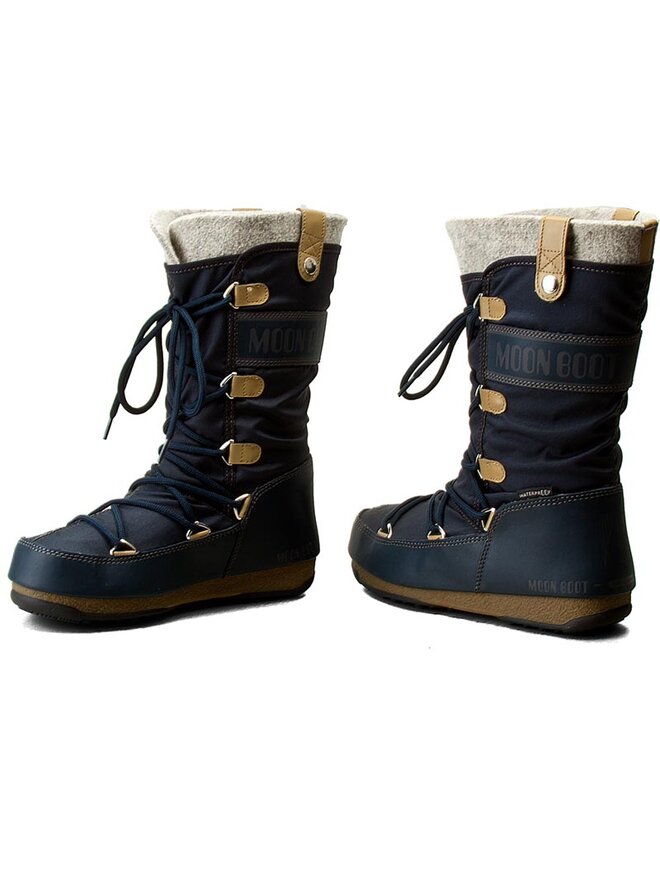 Stivali da neve Moon Boot Monaco Felt 24003200006 Blu scuro escarpe