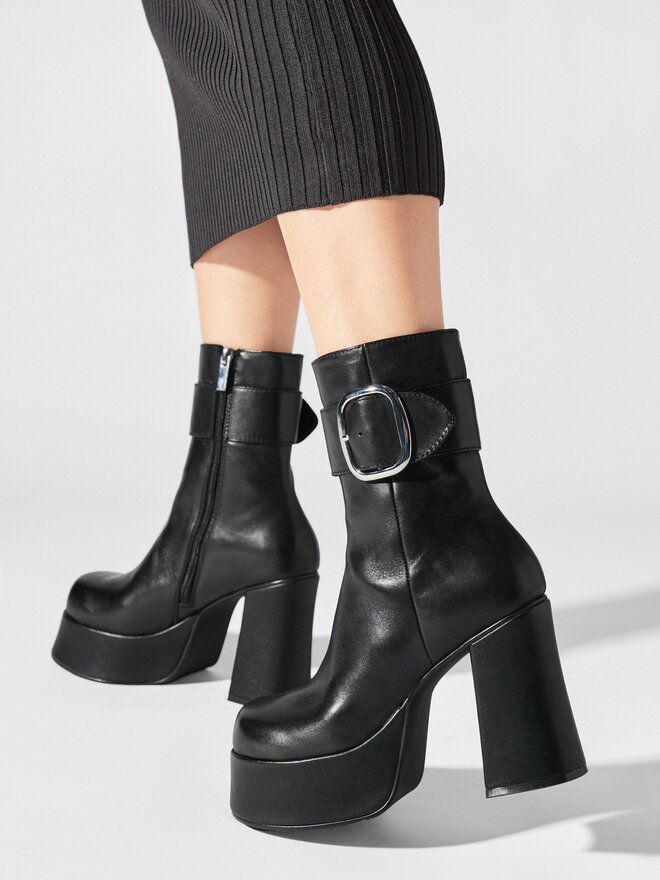 Steve Madden Ботильйони Steve Madden Siren Bootie SM11002628 SM11002628-017 Чорний