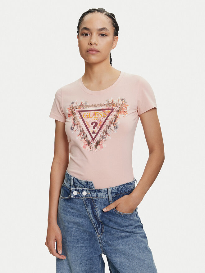 Guess Guess Marškinėliai W5YI08 J1314 Oranžinė Regular Fit