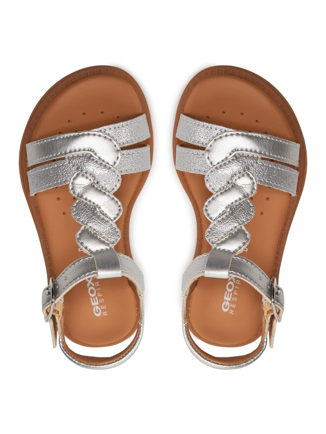 Geox Sandály Geox J Sandal Karly Girl J4535H 0NFQD C1007 M Stříbrná