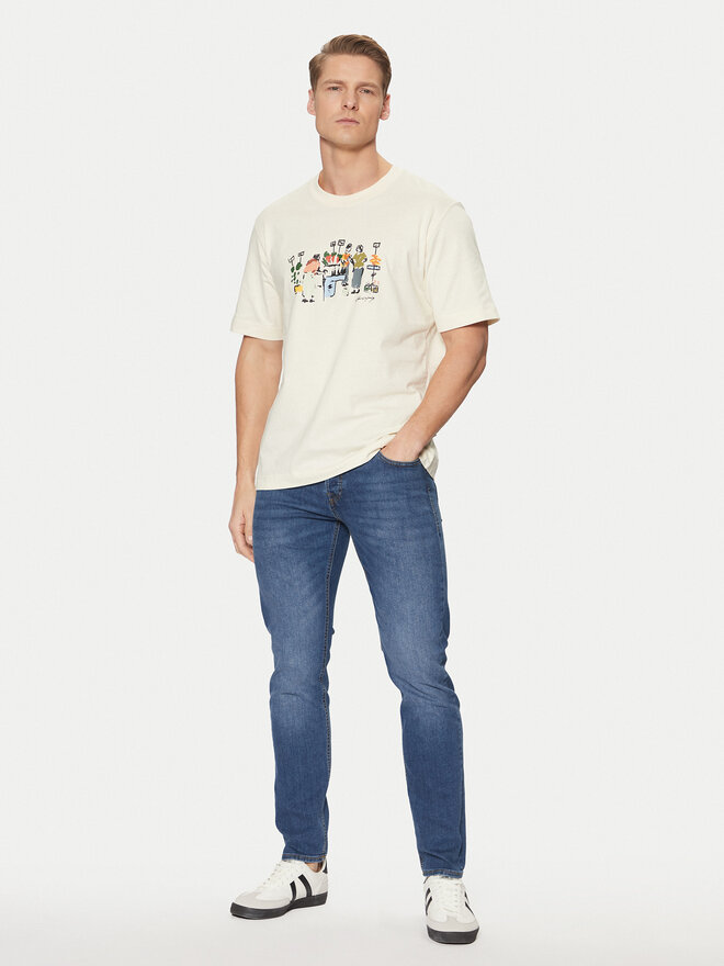 Jack&Jones Jack&Jones Marškinėliai Machester 12273549 Écru Relaxed Fit