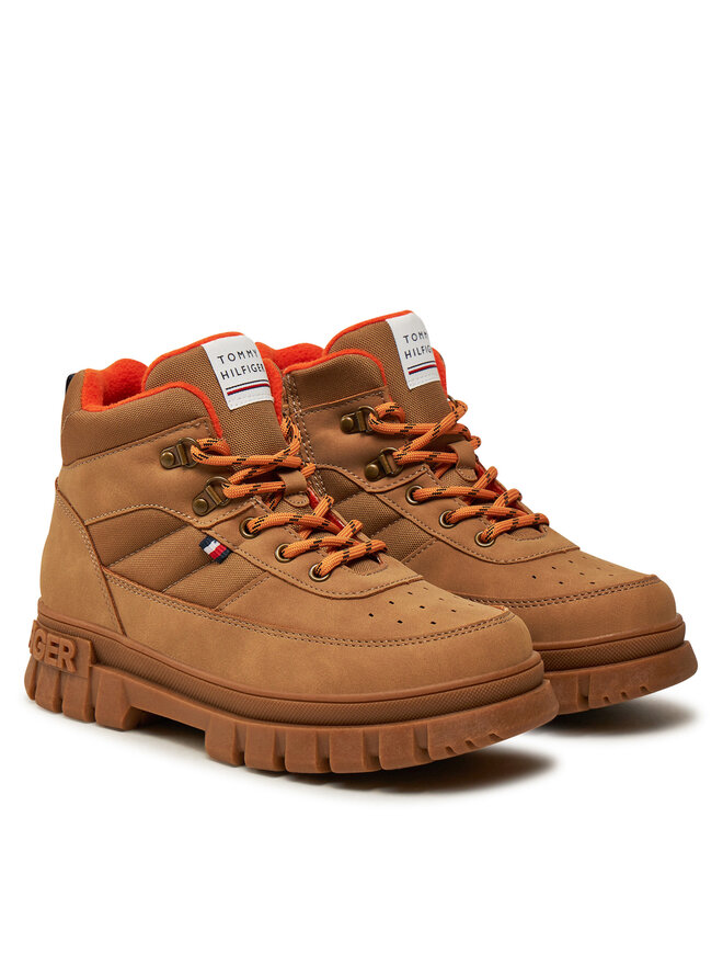 Tommy Hilfiger Μποτίνια Tommy Hilfiger Lace-Up Bootie T3X5-33707-1492 S Καφέ