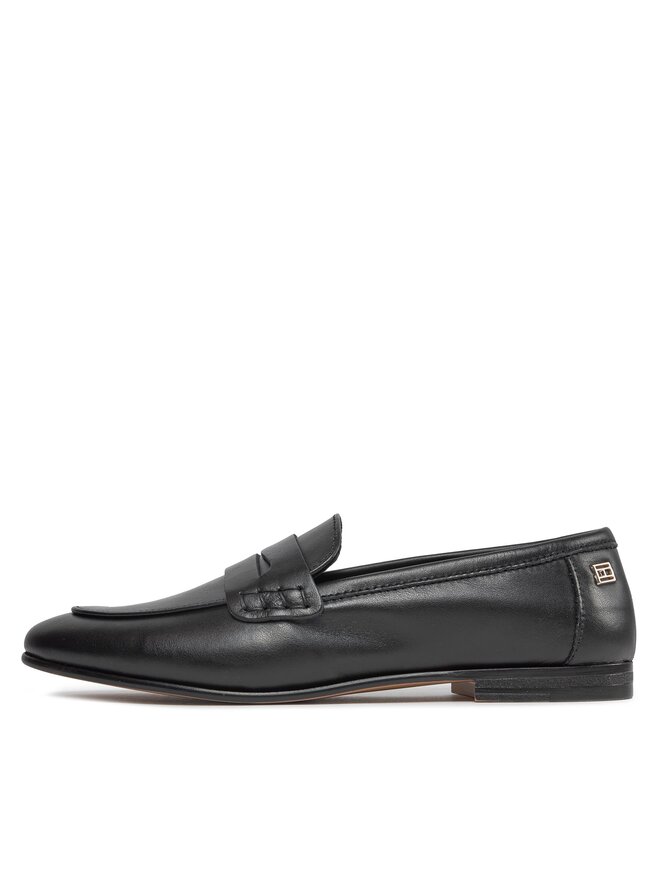 Tommy Hilfiger Loafers Tommy Hilfiger Essential Leather Loafer FW0FW07769 Nero
