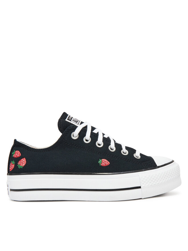 Converse Tornacipő Converse Chuck Taylor All Star Lift Platform Embroidered Strawberries A14935C Fekete