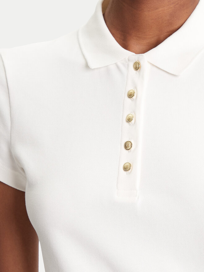 Tommy Hilfiger Tommy Hilfiger Poloshirt Gold Button WW0WW45768 Écru Slim Fit
