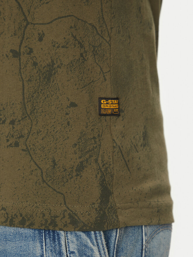 G-Star Raw G-Star Raw Marškinėliai Wash D25973-C338 H343 Žalia Regular Fit