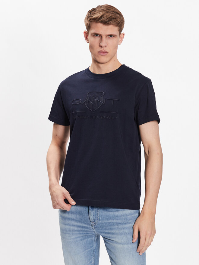 Gant Gant Póló Tonal Shield 2003140 Sötétkék Regular Fit