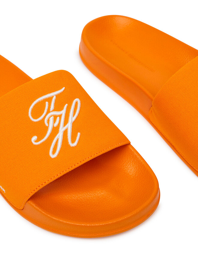 Tommy Hilfiger Pantoletten Tommy Hilfiger Logo Embroidery CanvasFM0FM05858 Orange