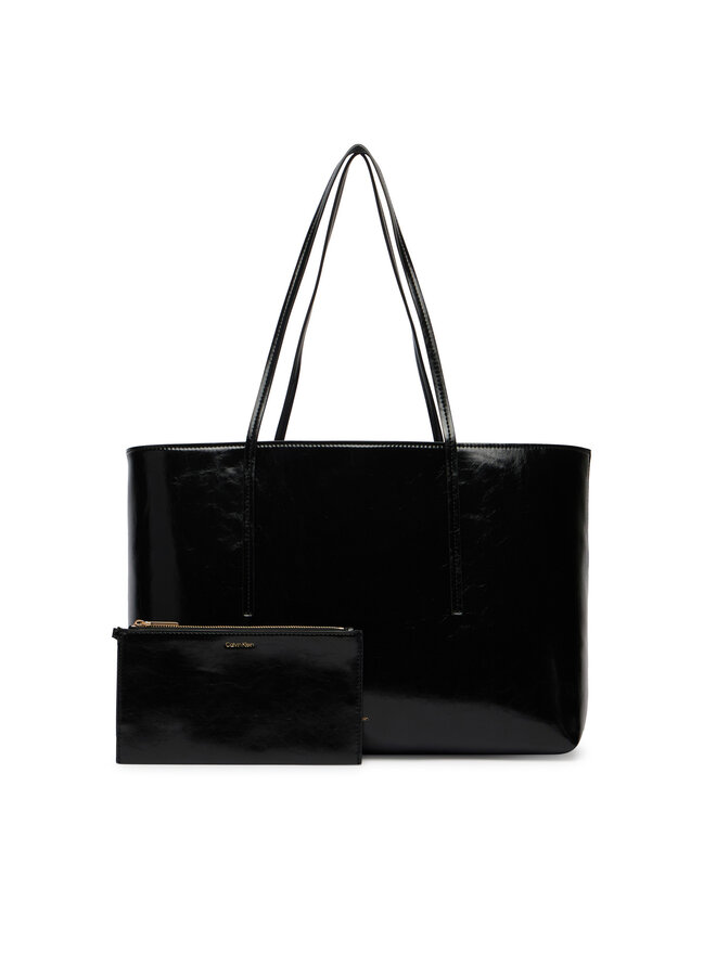 Calvin Klein Handtasche Calvin Klein Foil Logo Glossy LV04F3537G Schwarz