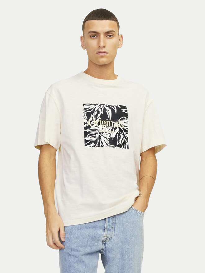 Jack&Jones Jack&Jones Marškinėliai Lafayette 12250436 Écru Relaxed Fit