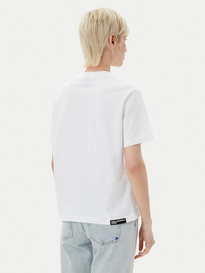 Karl Lagerfeld Jeans Karl Lagerfeld Jeans Marškinėliai A2W17032 Balta Relaxed Fit