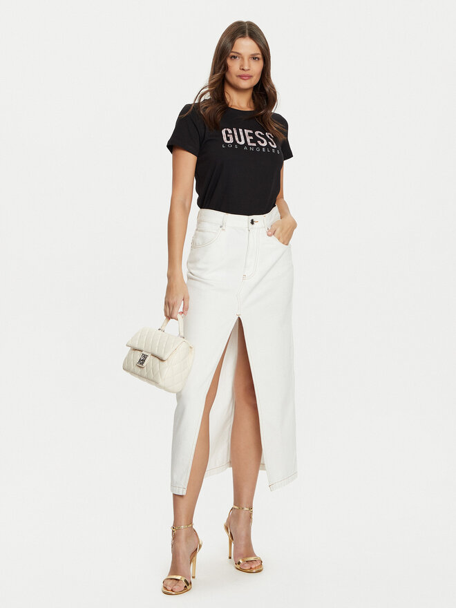 Guess Guess Marškinėliai W5RI19 I3Z14 Juoda Regular Fit