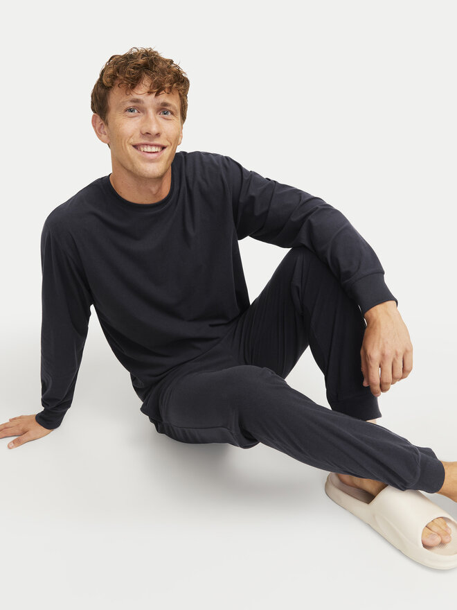 Jack&Jones Jack&Jones Πιτζάμα Solid 12268536 Μαύρο Loose Fit