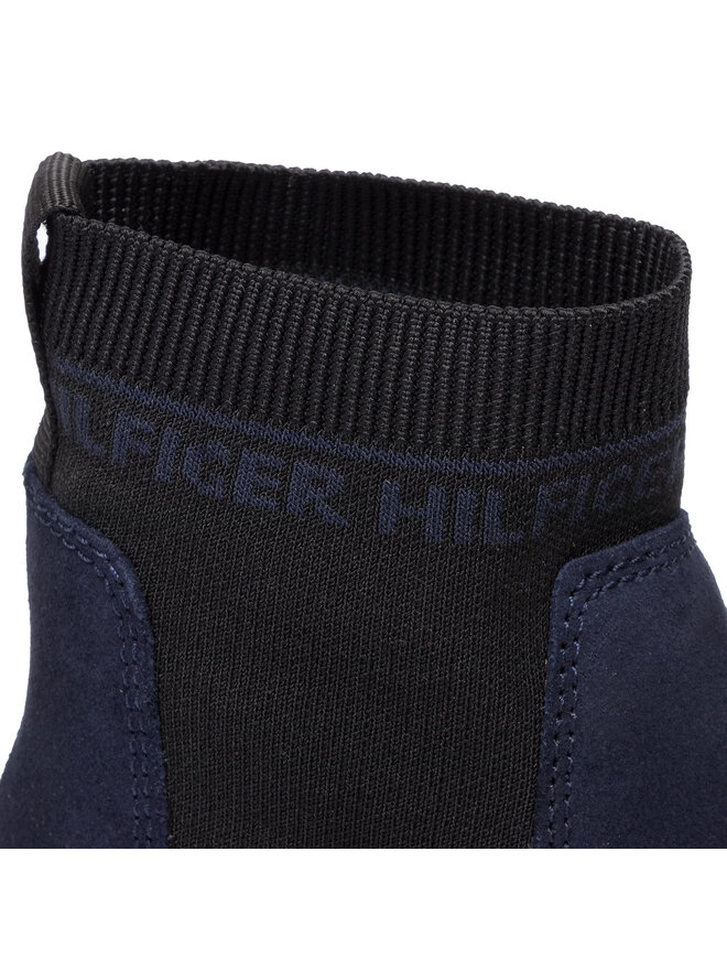 Tommy Hilfiger Stiefel Tommy Hilfiger Suede Cleated Chelsea Boot FM0FM02532 Dunkelblau