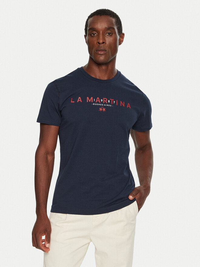 La Martina La Martina T-Shirt ZMR007 JS206 Dunkelblau Regular Fit