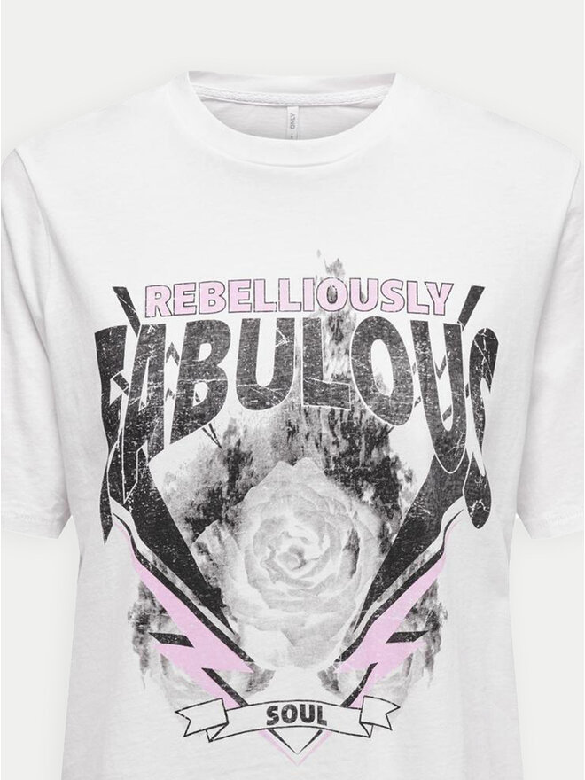 ONLY ONLY Marškinėliai Lulu 15307345 Balta Regular Fit