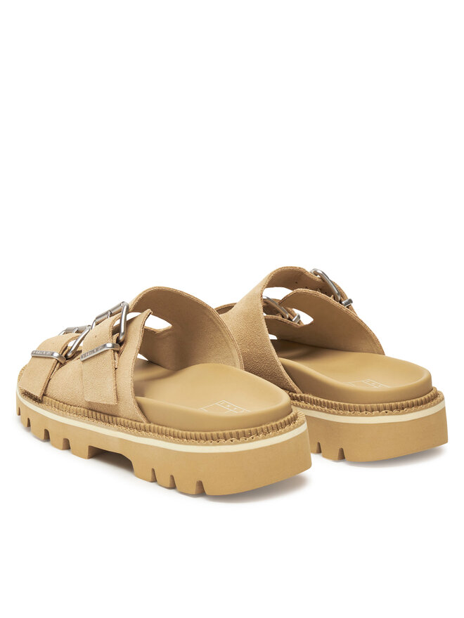 Tommy Jeans Pantoletten Tommy Jeans Tjw Double Strap Sandal Suede EN0EN02797 Braun