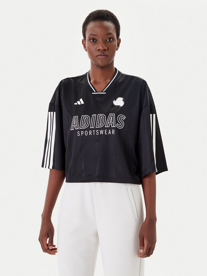 adidas adidas Póló Tiro Cut 3-Stripes JG4097 Fekete Oversize