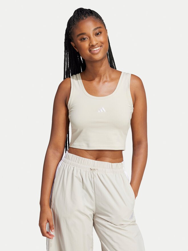 adidas adidas Τοπ Essentials Small Logo JD0561 Μπεζ Slim Fit