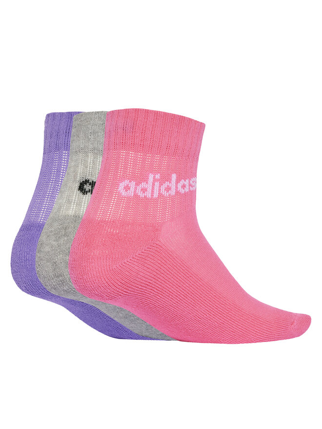 adidas Sada 3 párů dětských nízkých ponožek adidas Kids Lin Ank 5P JF8541 Barevná