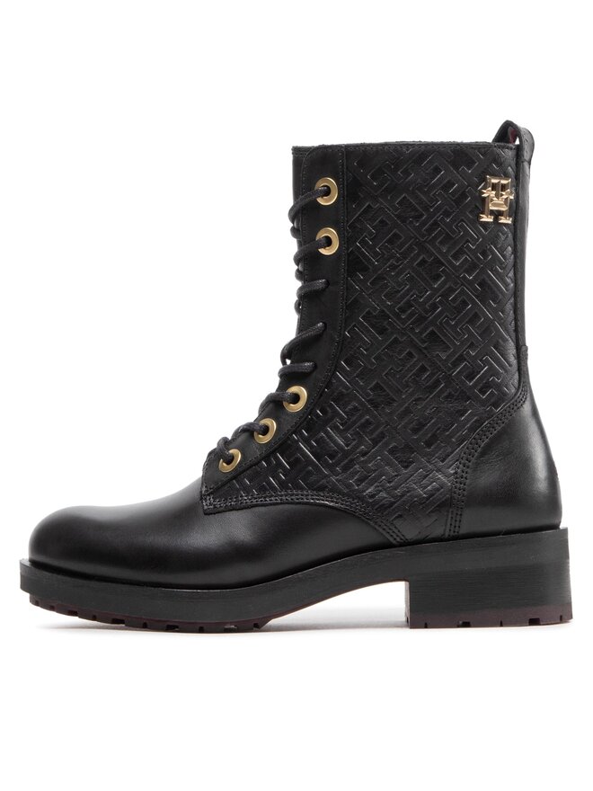 Tommy Hilfiger Μποτάκια Tommy Hilfiger Th Monogram Biker Boot FW0FW06817 Μαύρο