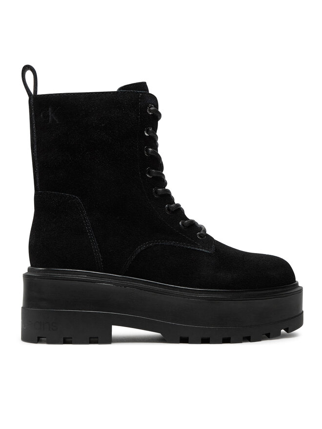 Calvin Klein Jeans Trapery Calvin Klein Jeans Flatform Zip Laceup Mg S YW0YW01554 Czarny