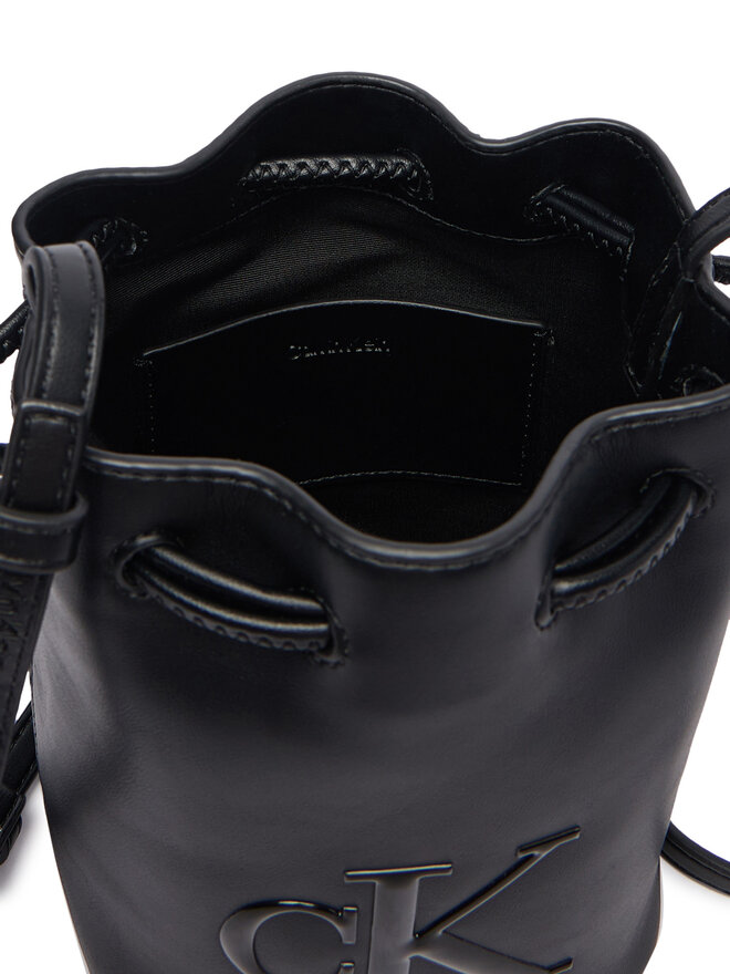 Calvin Klein Handtasche Calvin Klein Bold Ck Mini Bucket Crossbody LV04F3870G Schwarz