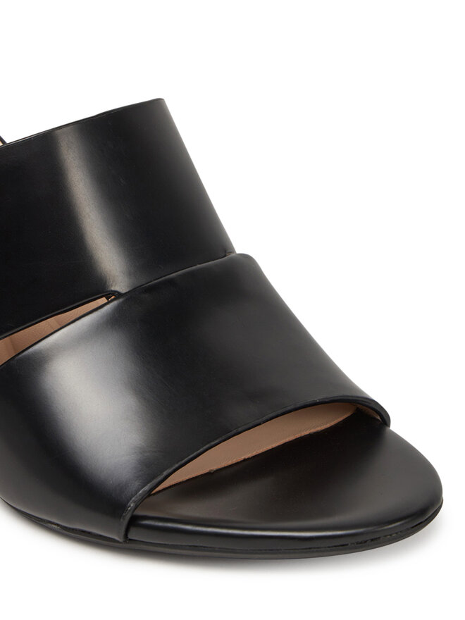Calvin Klein Klapki Calvin Klein Heel Mule 70 - Lth 2 Straps HW0HW02460 Czarny