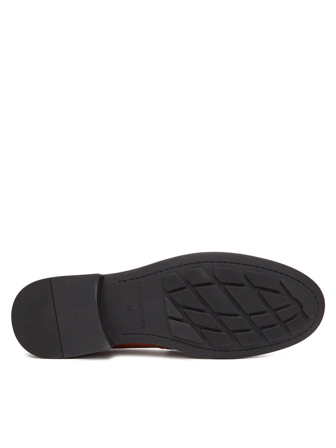 Tommy Hilfiger Slipper Tommy Hilfiger Th Logo Leather Loafer FW0FW08705 Braun