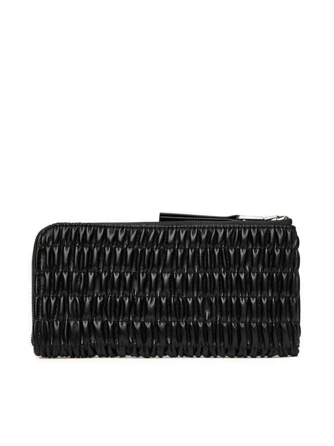 Calvin Klein Portofel Mare de Damă Calvin Klein Ruched Long L-Zip LV04K1085G Negru