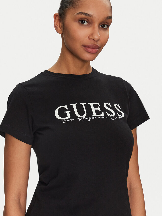 Guess Guess Marškinėliai V5GI15 J1314 Juoda Slim Fit