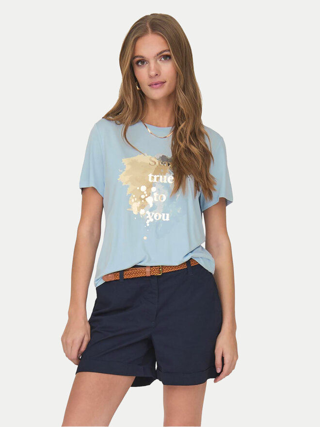 ONLY ONLY Футболка 15303212 Блакитний Regular Fit