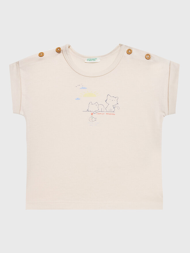 United Colors Of Benetton United Colors Of Benetton Marškinėliai 3096A102A Smėlio Regular Fit