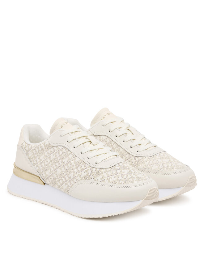 Tommy Hilfiger Сникърси Tommy Hilfiger Chic Monogram Runner FW0FW09051 Екрю