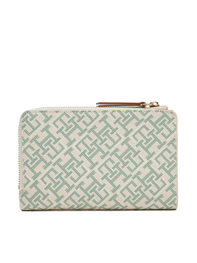 Tommy Hilfiger Velká dámská peněženka Tommy Hilfiger Th Monoplay Leather Med 7 Wallet AW0AW17417 Écru