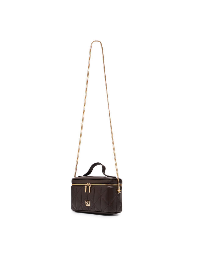 Calvin Klein Handtasche Calvin Klein Quilted Beauty Case On Chain LV04F1123G Dunkelbraun