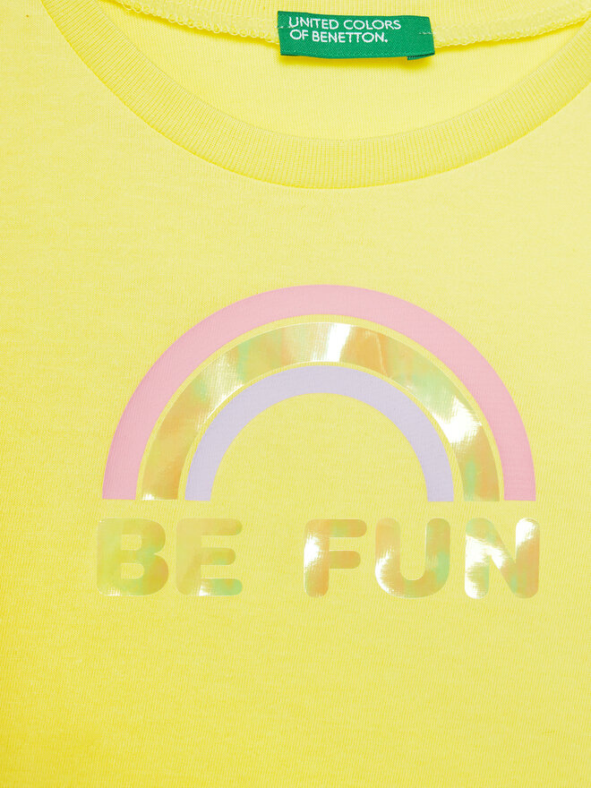 United Colors Of Benetton United Colors Of Benetton T-shirt 3096G10E5 Žuta Boxy Fit