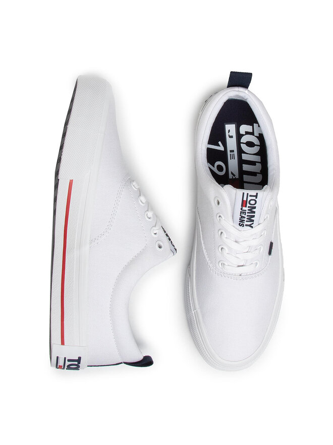 Tennis Tommy Jeans Classic Low Tommy Jeans Sneaker EM0EM00405 Blanc chaussures